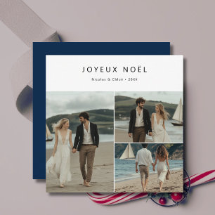フランスのChristmas Joyeux Noel航海のビーチ写真 シーズンカード