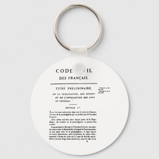フランスのCivil Code Keychain キーホルダー (正面)