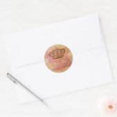 フランスのCrown Stickers Labelsピンク&アイボリー ラウンドシール (封筒)