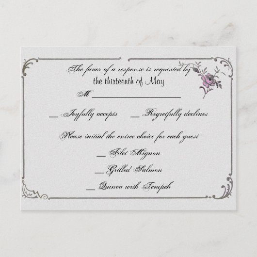 フランスのDecoフレームポストRSVPポストカード インビテーションポストカード (正面)