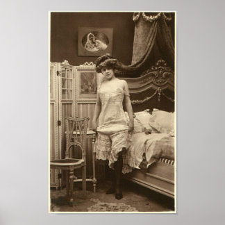 フランスのFlirt -ヴィンテージピンナップ女の子 ポスター