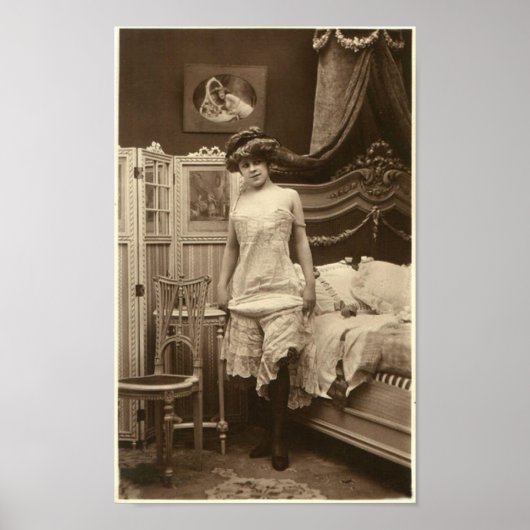 フランスのFlirt -ヴィンテージピンナップ女の子 ポスター (正面)