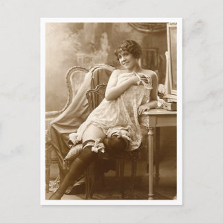 フランスのFlirt -ヴィンテージピンナップ ポストカード