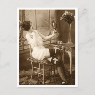 フランスのFlirt -ヴィンテージピンナップ ポストカード