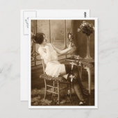 フランスのFlirt -ヴィンテージピンナップ ポストカード (正面/裏面)