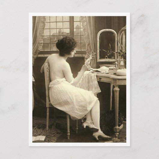 フランスのFlirt -ヴィンテージピンナップ ポストカード (正面)