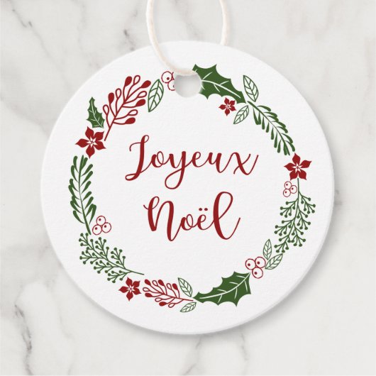 フランスのJoyeux Noelメリークリスマスカスタム フェイバータグ (正面)
