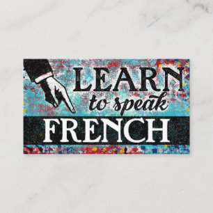 フランスのLanguage Lessons Business Card - Blue Red 名刺