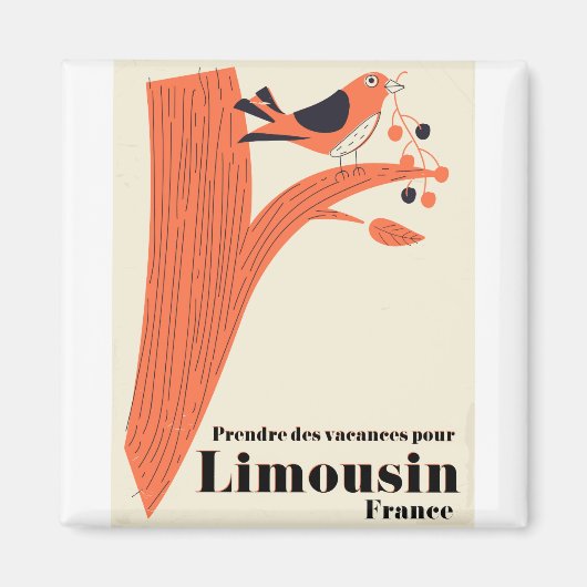 フランスのLimousinをPrendre des vacances pourフランス。 マグネット (正面)