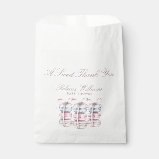 フランスのMacaron A Sweet 感謝してい You Baby Shower フェイバーバッグ (正面)
