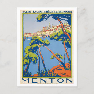 フランスのMentonのVintage Travelポスター ポストカード