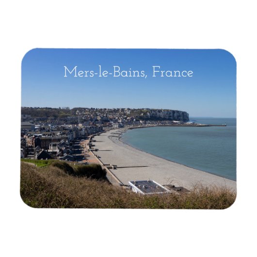 フランスのMers-le-Bains航空ビュー マグネット (横)