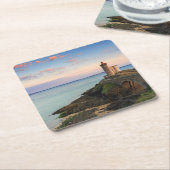 フランスのMinouの灯台 スクエアペーパーコースター (アングル)