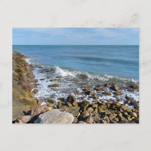 フランスのSaintes-Maries-de-la-Merの海岸 ポストカード (正面)