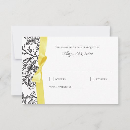 フランスのToileおよびYellow Bow応答 出欠カード (正面)