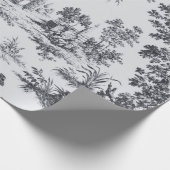 フランスのtoile de jouy黒と白の切り離 ラッピングペーパー (角)