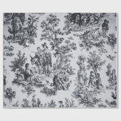 フランスのtoile de jouy黒と白の切り離 ラッピングペーパー (フラット)
