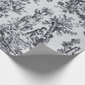 フランスのtoile de jouy黒と白の切り離 ラッピングペーパー (角)