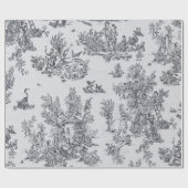 フランスのtoile de jouy黒と白の切り離 ラッピングペーパー (フラット)
