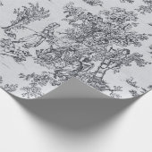 フランスのtoile de jouy黒と白の切り離 ラッピングペーパー (角)