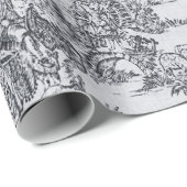 フランスのtoile de jouy黒と白の切り離 ラッピングペーパー (ロールコーナー)