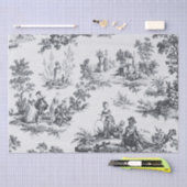 フランスのtoile de jouy黒と白の切り離 薄葉紙 (クラフト)
