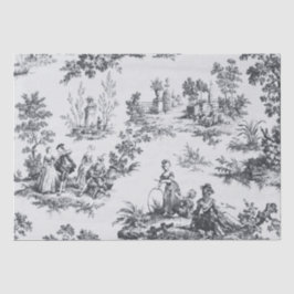 フランスのtoile de jouy黒と白の切り離 薄葉紙