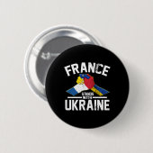 フランスはウクライナと共に ウクライナ フランス国旗 T 缶バッジ (正面&裏面)