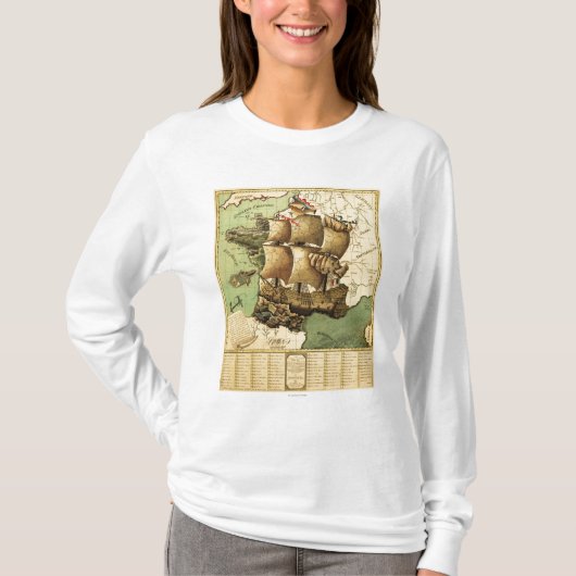 フランスはShipPanoramicの地図として表しました Tシャツ (正面)