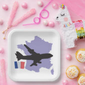 フランスへのフライト ペーパープレート (パーティー)
