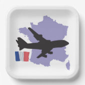 フランスへのフライト ペーパープレート (正面)