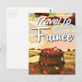 フランスへの旅 トラベルポスター ポストカード (正面/裏面)