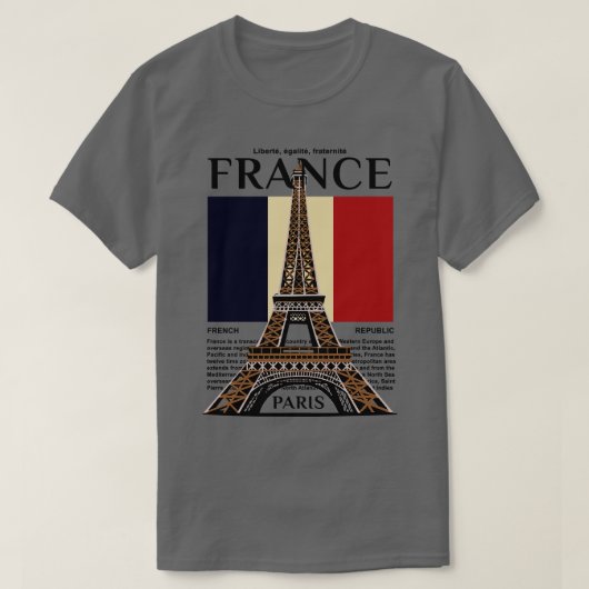 フランスへ旅行する Tシャツ (デザイン正面)