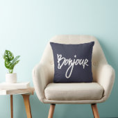 フランスを愛する人のためのBonjourスクリプト(白) クッション (椅子)