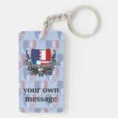 フランスアメリカの盾の旗 キーホルダー (裏面)