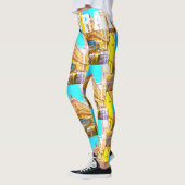 フランスアーキテクチャーフランスの通りオールドカーパリ レギンス (左)