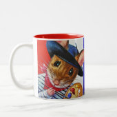 フランスアーティストマウスエッフェルタワーウォーターカラーアート ツートーンマグカップ (左)