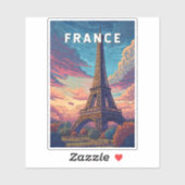 フランスイラストレーショントラベルアートヴィンテージ シール (シート)