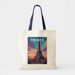 フランスイラストレーショントラベルアートヴィンテージ トートバッグ