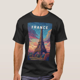フランスイラストレーショントラベルアートヴィンテージ Tシャツ
