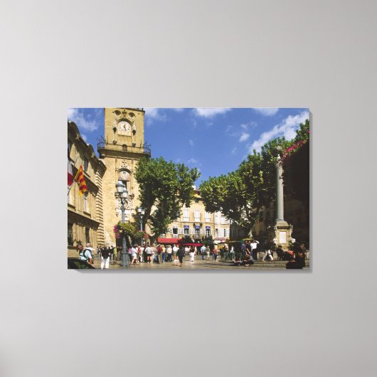 フランスエクサンプロヴァンスLa Place de la Maire キャンバスプリント (正面)
