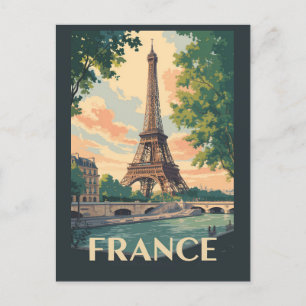 フランスエッフェルタワートラベルアートヴィンテージ ポストカード