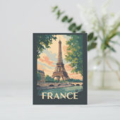 フランスエッフェルタワートラベルアートヴィンテージ ポストカード (スタンド正面)