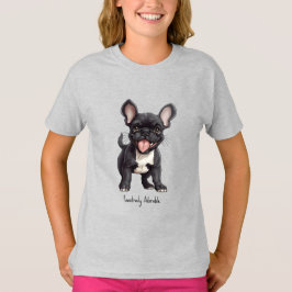 🐶フランスカスタム文字で子犬 Tシャツ