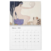 フランスガーリーパリファッションイラストレーション カレンダー (2月 2026)