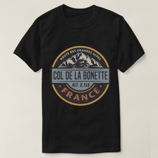 フランスクラシックTシャツCol de la Bonette Tシャツ (デザイン正面)
