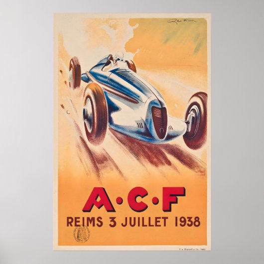 フランスグランプリランスゲュー1938モーターレース ポスター (正面)
