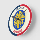フランスコートオブアームズ円形 ラウンド壁時計 (傾斜)