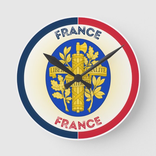 フランスコートオブアームズ円形 ラウンド壁時計 (正面)
