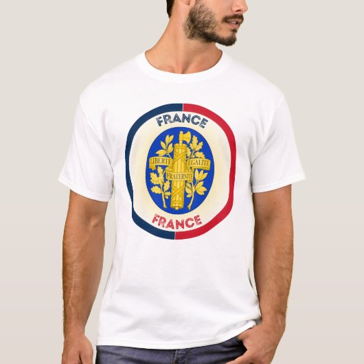 フランスコートオブアームズ円形 Tシャツ (正面)